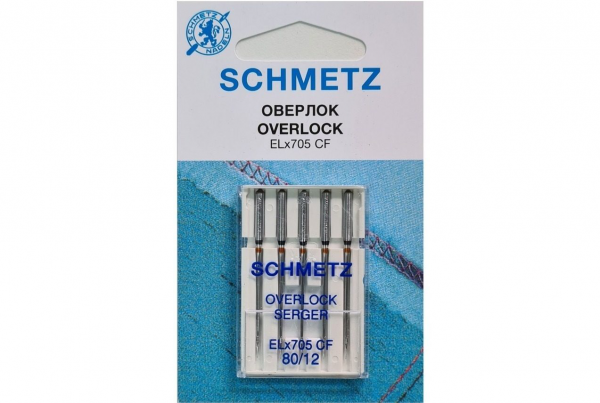 Иглы Schmetz для оверлока ELx705 CF №80, 5 шт в Калининске