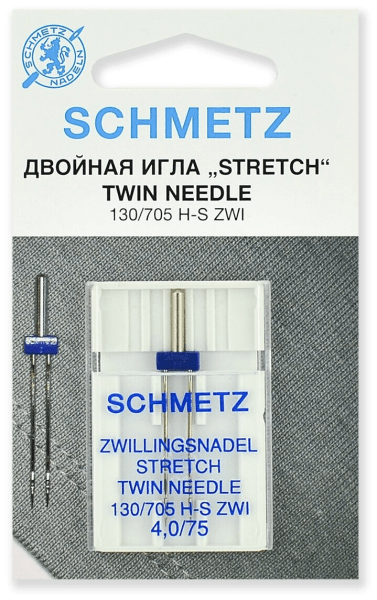 Иглы Schmetz стрейч двойные 130/705 H-S ZWI 4,0/75, 1 шт в Калининске